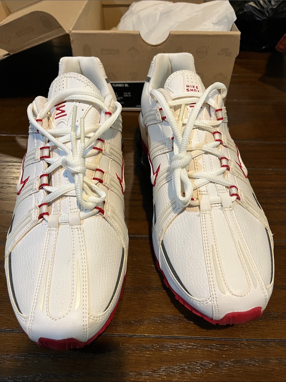 Nike Men’s White with Red Accent Athletic Shoes